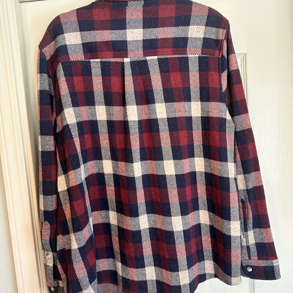 Faherty Burgundy and Cream Plaid Button-Down sweater Shirt - Picture 11 of 11